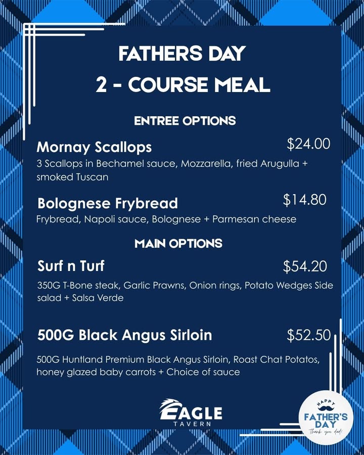 Featured image for “Father’s Day Special: 2-Course Options at Eagle Tavern”