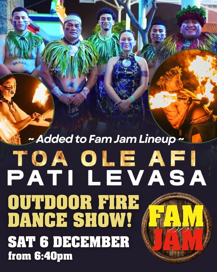 Featured image for “Feel the Fire with ToaoleAfi Pati Levasa at Fam Jam Fest: Free Family Event at Eagle Tavern”