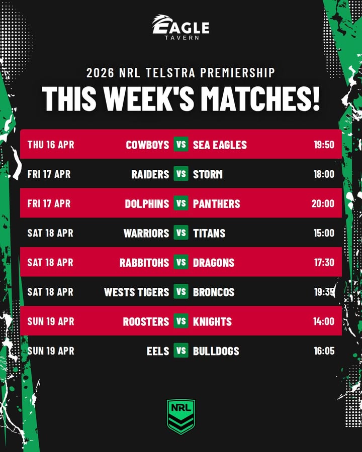 Featured image for “Live NRL at Eagle Tavern This Week”