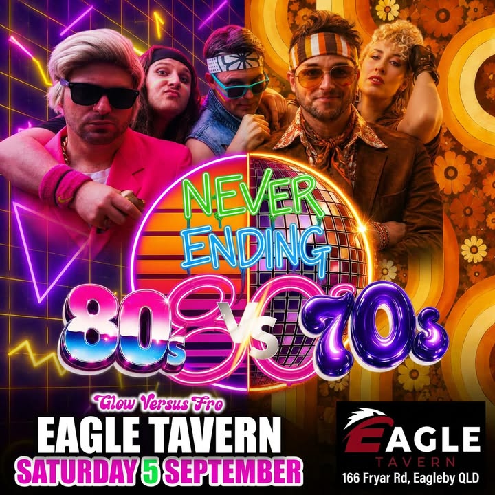 Featured image for “70s vs 80s Glow vs Fro Party at Eagle Tavern”